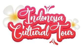 modello di vettore del manifesto piatto del tour culturale dell'indonesia