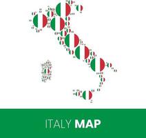 mappa italia piena di cerchi a forma di bandiera vettore