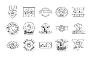 pacchetto di icone del giorno dell'indipendenza del Brasile vettore