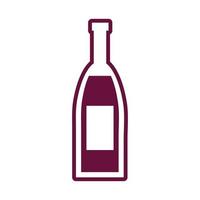 icona di stile linea bevanda bottiglia di vino vettore