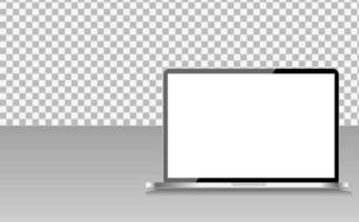computer portatile realistico con sfondo astratto sullo schermo vettore