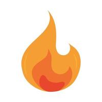 fuoco fiamma ardente bagliore caldo icona del design piatto vettore