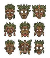tribù tradizionale maschera scarabocchi vettore illustrazione