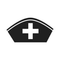 cappello uniforme infermiera assistenza sanitaria pittogramma medico e ospedaliero icona stile silhouette vettore