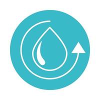 icona di stile blocco blu liquido natura ciclo goccia d'acqua vettore