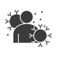 covid 19 coronavirus distanziamento sociale prevenzione dell'epidemia di malattie virali delle persone diffusione vettore icona di stile silhouette silhouette