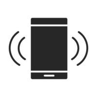 telefono cellulare o smartphone connessione internet tecnologia elettronica dispositivo icona stile silhouette vettore