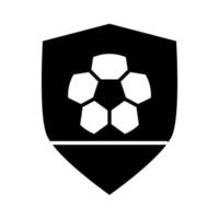 calcio gioco palla scudo insegne club league sport ricreativi torneo silhouette icona di stile vettore