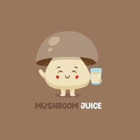 simpatico personaggio sorridente di succo di fungo vettore