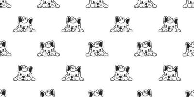 cane senza soluzione di continuità modello francese bulldog vettore anatra gomma da cancellare sciarpa isolato ripetere sfondo piastrella sfondo cartone animato