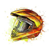 casco da motociclista da una spruzzata di acquerello schizzo disegnato a mano illustrazione vettoriale di vernici