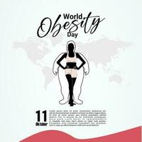grafica vettoriale della giornata mondiale dell'obesità buona per la celebrazione della giornata mondiale dell'obesità. design piatto. volantino design.flat illustrazione.