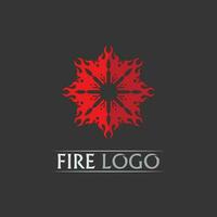 fuoco e fiamma design logo vettore e icona