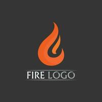 fuoco e fiamma design logo vettore e icona