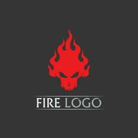 fuoco e fiamma design logo vettore e icona
