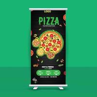 idea di design banner roll up fast food gratuito per ristorante vettore