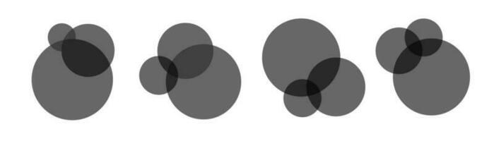 venn diagramma impostato bicchiere colore stile per presentazione vettore