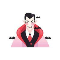 mano disegnato Halloween carino vampiro nel piatto stile vettore