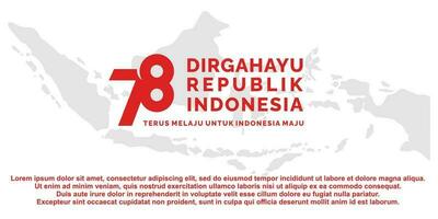 17 agosto. Indonesia contento indipendenza giorno striscione, saluto carta, sfondo vettore. dirgahayu republik Indonesia vettore