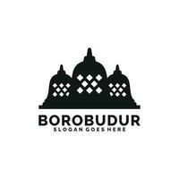 Borobudur tempio logo design vettore illustrazione