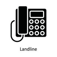 telefono fisso vettore solido icona design illustrazione. Rete e comunicazione simbolo su bianca sfondo eps 10 file