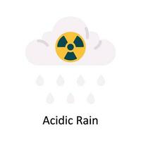 acido pioggia vettore piatto icona design illustrazione. natura e ecologia simbolo su bianca sfondo eps 10 file