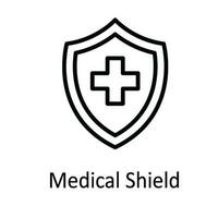 medico scudo vettore schema icona design illustrazione. medico e Salute simbolo su bianca sfondo eps 10 file