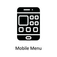 mobile menù vettore solido icona design illustrazione. Rete e comunicazione simbolo su bianca sfondo eps 10 file