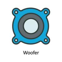 woofer vettore riempire schema icona design illustrazione. multimedia simbolo su bianca sfondo eps 10 file