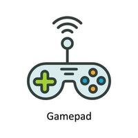 gamepad vettore riempire schema icona design illustrazione. Rete e comunicazione simbolo su bianca sfondo eps 10 file