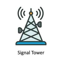 segnale Torre vettore riempire schema icona design illustrazione. Rete e comunicazione simbolo su bianca sfondo eps 10 file