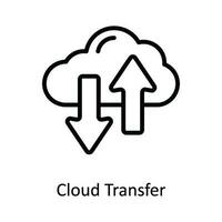 nube trasferimento vettore schema icona design illustrazione. Rete e comunicazione simbolo su bianca sfondo eps 10 file