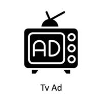 tv anno Domini vettore solido icona design illustrazione. digitale marketing simbolo su bianca sfondo eps 10 file