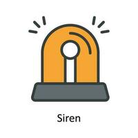 sirena vettore riempire schema icona design illustrazione. informatica sicurezza simbolo su bianca sfondo eps 10 file
