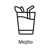 Mojito vettore schema icona design illustrazione. cibo e bevande simbolo su bianca sfondo eps 10 file