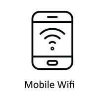 mobile Wi-Fi vettore schema icona design illustrazione. in linea streaming simbolo su bianca sfondo eps 10 file