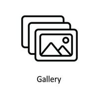 galleria vettore schema icona design illustrazione. utente interfaccia simbolo su bianca sfondo eps 10 file