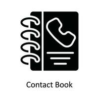 contatto libro vettore solido icona design illustrazione. Rete e comunicazione simbolo su bianca sfondo eps 10 file
