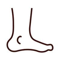 icona di stile della linea della parte del corpo umano del piede vettore