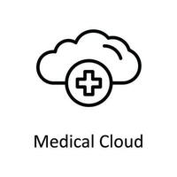 medico nube vettore schema icona design illustrazione. medico e Salute simbolo su bianca sfondo eps 10 file