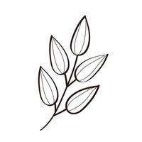 icona di stile della linea di ecologia vegetale delle foglie vettore