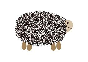 simpatico carino cartone animato vettore pecore. ornamentale astratto animale.