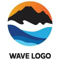 mare onde icona logo design vettore