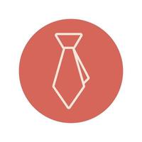 blocco cravatta abbigliamento e icona linea vettore
