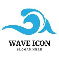 mare onde icona logo design vettore