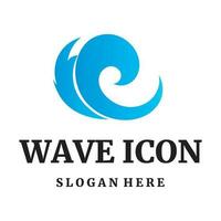 mare onde icona logo design vettore