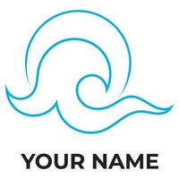 mare onde icona logo design vettore