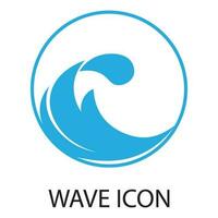 mare onde icona logo design vettore