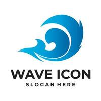 mare onde icona logo design vettore