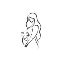 incinta donna carino schema icona simbolo cartello design vettore